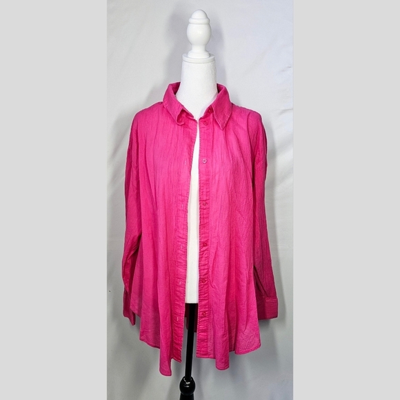 2XL H&M Pink Collard Top - Picture 1 of 4